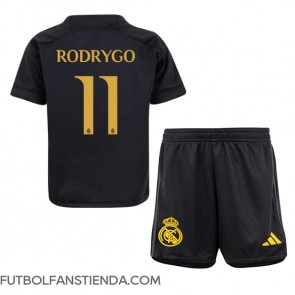 Real Madrid Rodrygo Goes #11 Tercera Equipación Niños 2023-24 Manga Corta (+ Pantalones cortos)